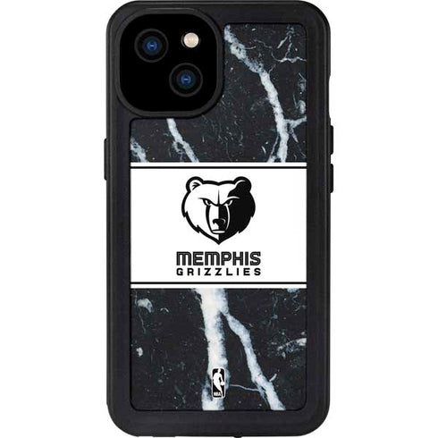 NBA Memphis Grizzlies Marble iPhone 15 Plus Waterproof Case